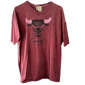 Hardwood Classics NBA Chicago Bulls T Shirt Windy City size XL Red Men